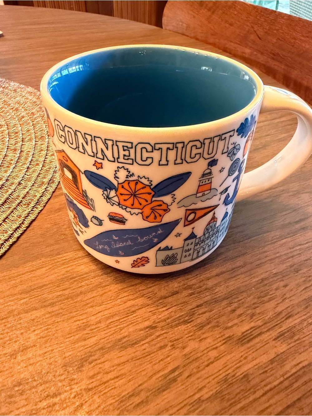 Starbucks Connecticut Been There Ceramic Coffee Mug - Blue Interior